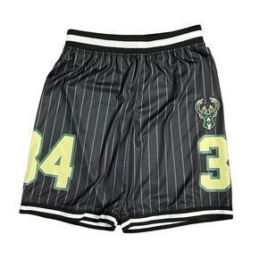 Giannis Antetokounmpo Milwaukee Bucks Mens Black Shorts Jersey #34 Size M